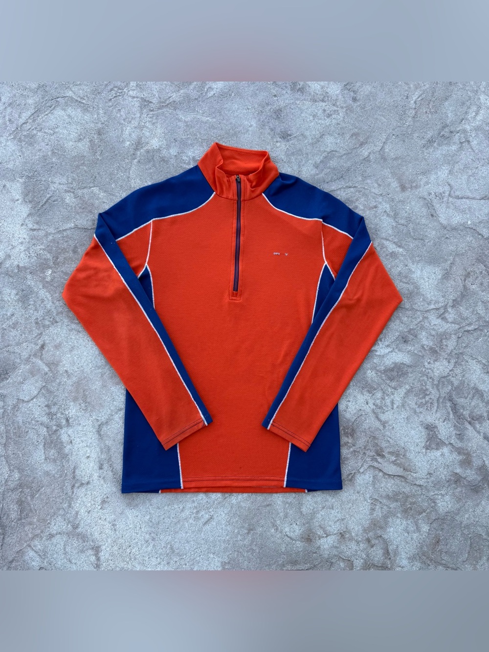 Patagonia Capilene 3 Orange & Blue Quarter Zip Pullover Fleece Size small